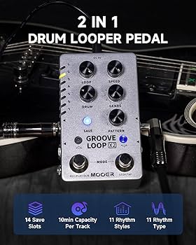 MOOER Groove Loop ギターエフェクター Amazon.com: MOOER Groove Looper Pedal Drum Machine Stereo